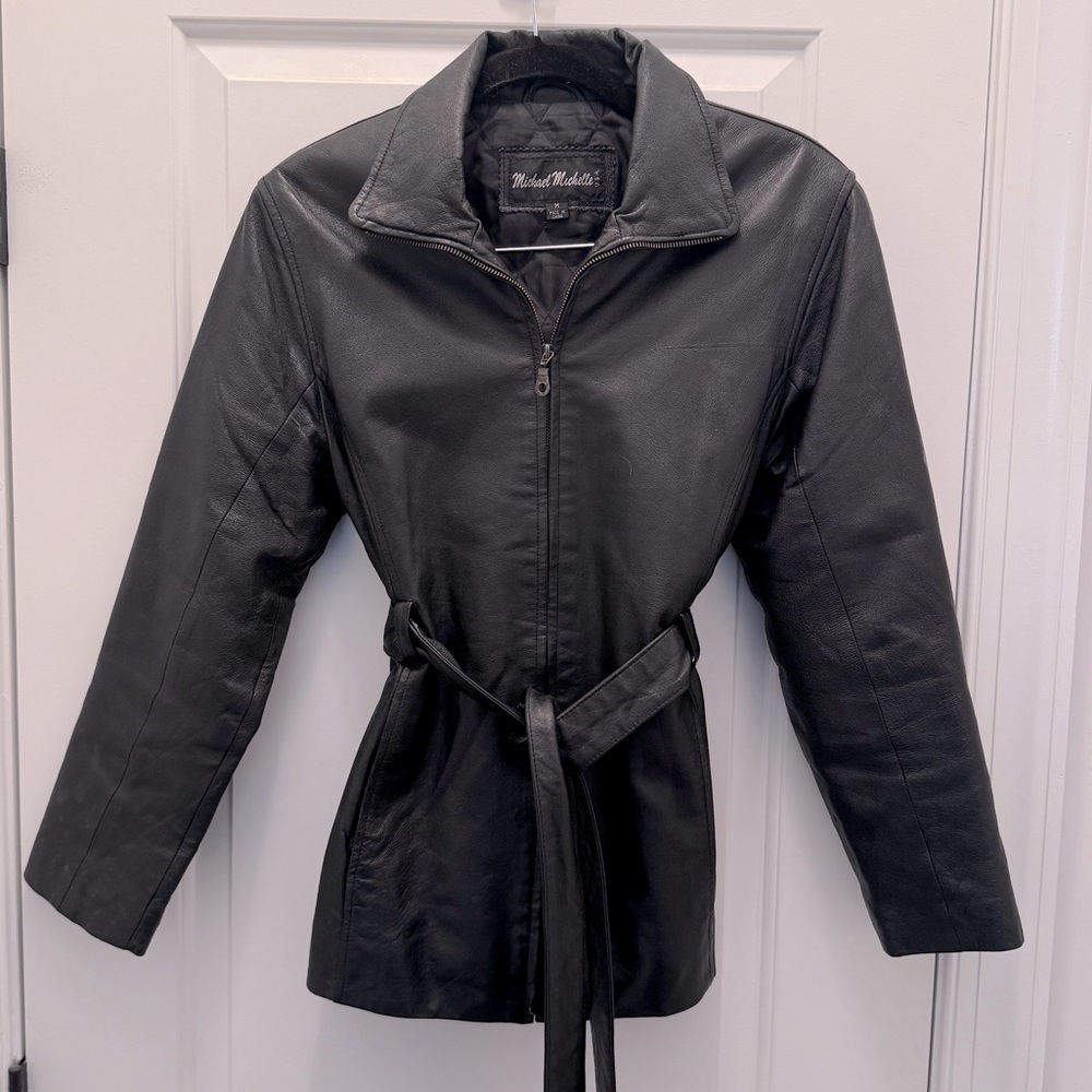 Vintage black leather jacket